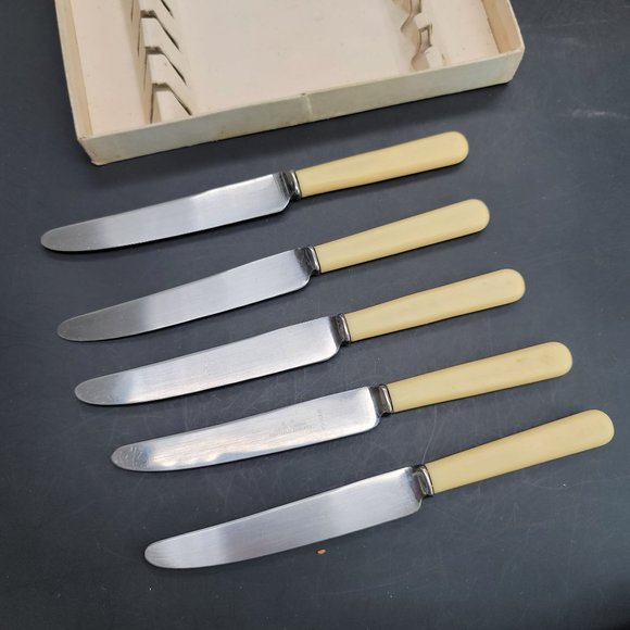 Joseph Rodgers Sheffield Stainless Steel Tea Knives England in Box BT1052 - Picture 3 of 7